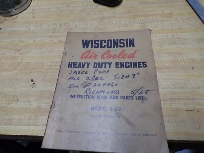 Libro de instrucciones del motor refrigerado por aire wisconsin modelo s-8d Foto 1 de 3