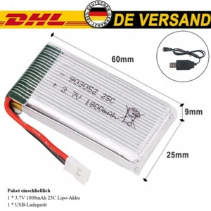 3,7V 25C 1800mAh Lipo Akku XH2.54 Stecker+USB Ladegerät für RC Quadcopter Drohne - Bild 1 von 9