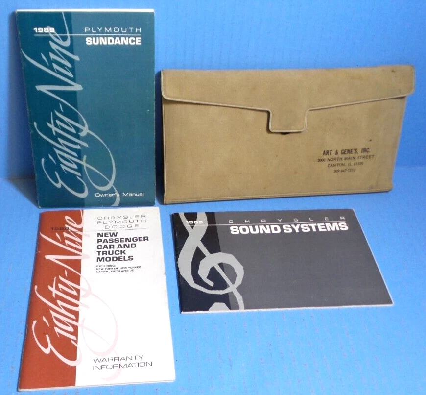 89 1989 年普利茅斯圣丹斯用户手册 — 第 1/1 张图片