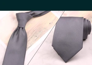 New Classic Striped Solid Gray JACQUARD WOVEN 100% Silk Men's Necktie Tie - Picture 1 of 1