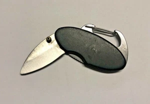 Knife with carabineer Unbranded small 3 1/4 total length Black Scales - Picture 1 of 11