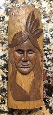 Wood Tree Spirit Carving Native American 12X4.5
