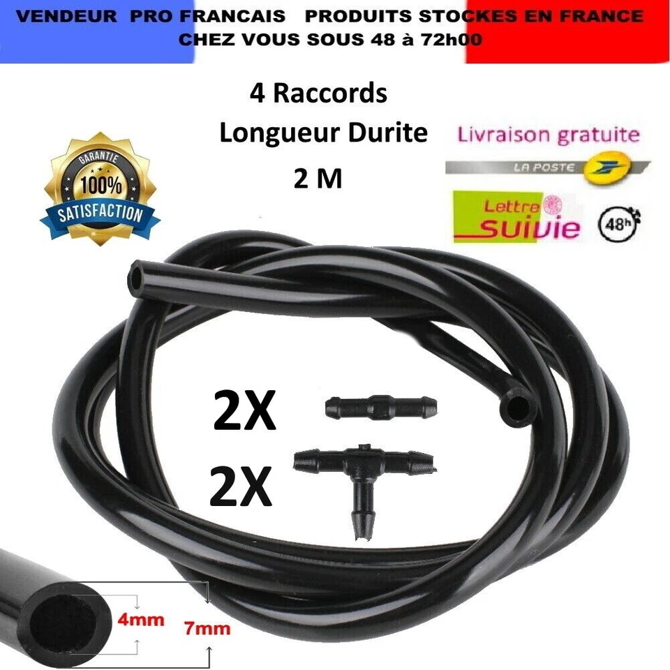 Durite Lave Glace Kit Tuyau Buse Gicleur Peugeot Citroën Renault 2 Mètres - Photo 1/4