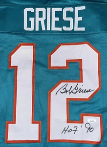 Bob Griese Signed Dolphins Jersey Stitched JSA Witness COA Auto W HOF Inscript - Picture 1 of 7