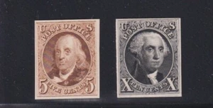 U.S. Sc #3P4 and #4P4 Plate Proofs on Card with RARE Presentation Envelope - Picture 1 of 2