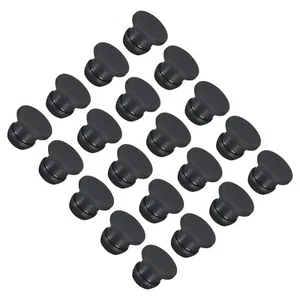 20pcs Silicone Hole Plugs Flush Type Panel Round Hole Plugs 8mm Diameter Black - Picture 1 of 7