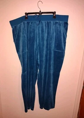 NWT Venezia Sport Velour Pull On Drawstring Stretch Pants Plus 4x 26/28 Petite  - Image 1 of 4