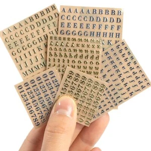 6 Sheets 0.12inch Alphabet Number Stickers Mini Letters Stickers Glitter Allo... - Picture 1 of 9