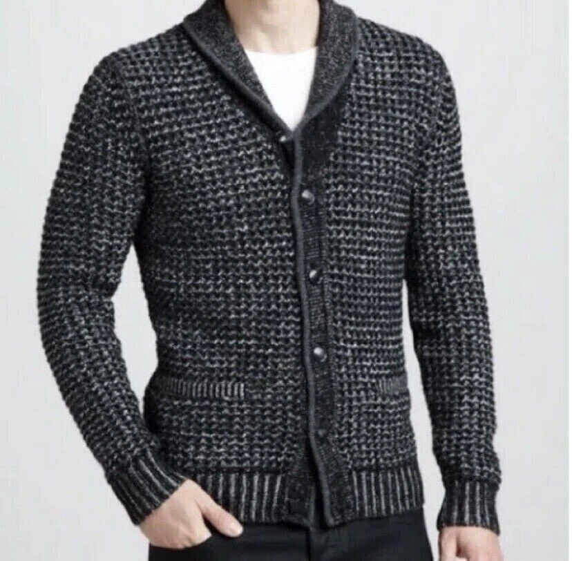 Rag & Bone Neiman Marcus Gray Wool Blend Shawl Collar Cardigan Sweater  "Large" - Image 1 of 1
