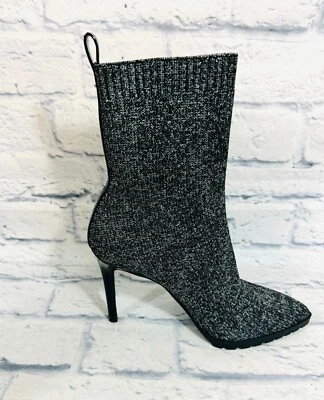 Mix No. 6 Desirae Mujer 8M Calcetín Botín Botas Gris Punta Brillante 4" Tacón Foto 1 de 4