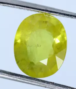 Piedra preciosa suelta de zafiro amarillo natural ovalada Tailandia/Bangkok 11x9 mm 3,82 quilates - Imagen 1 de 11