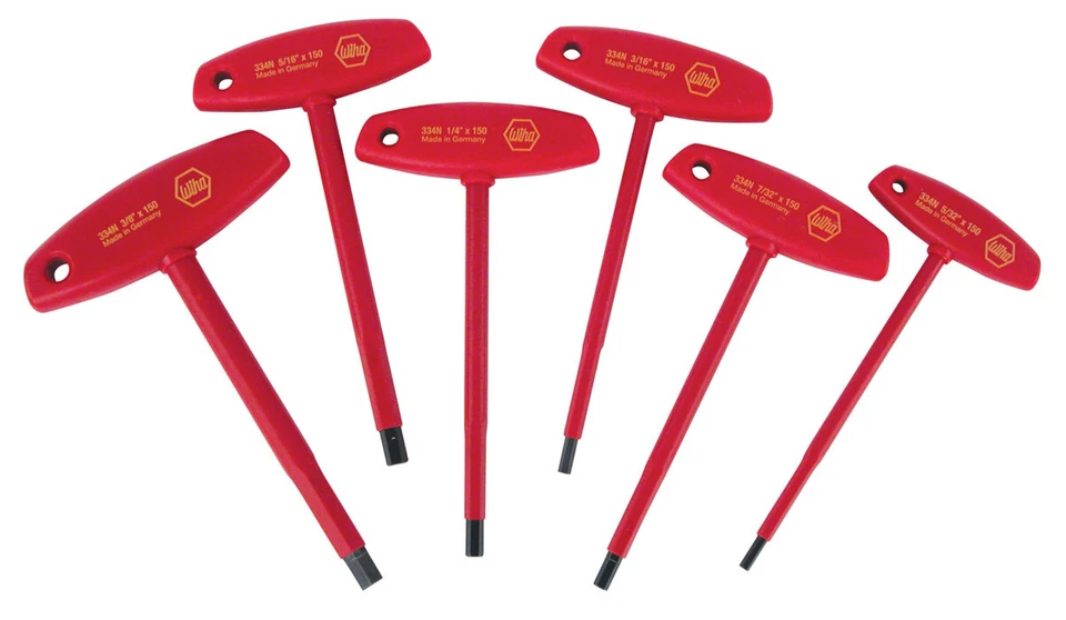 Wiha 33490 6 Piece Insulated T-Handle Hex Screwdriver Set - Inch - Image 1 of 1