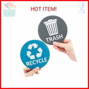 Sukh 6 Pack Recycle Sticker for Trash Can Large Sign Garbage Recycling Sticker R - Picture 1 of 2