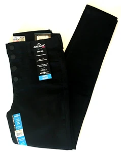 Jordache Girls High Rise Super Skinny Black Jeans Size 16 Slim Snap Closure New - Picture 1 of 6