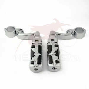 Motorcycle Highway Foot Pegs Pedal Crash Bar Mount Kit For Harley Touring 1-1/4" - Picture 1 of 12