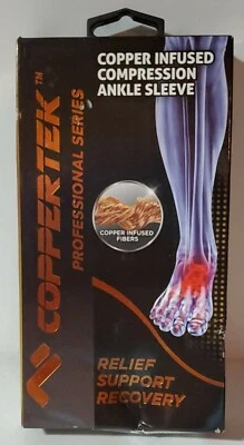 COPPERTEK Professional Series Copper Infused Compression Ankle Sleeve Unisex M - Image 1 of 4