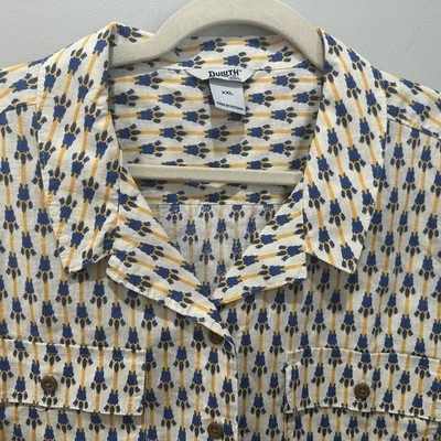 Duluth Trading Tunic Top Womens XXL  Artisan Hemp Organic Cotton Shirt Pockets - Image 1 of 4