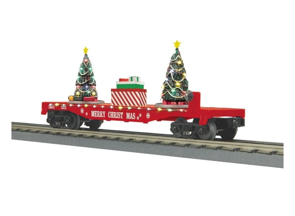 MTH RAILKING O CALIBRE NAVIDAD COCHE PLANO HA ILUMINADO ÁRBOLES DE NAVIDAD 30-76942 NUEVO Foto 1 de 1