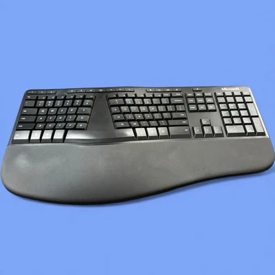 Microsoft LXM-00001 Model 1878 Wired USB 2.0 Ergonomic Keyboard Black Tested - Image 1 of 2