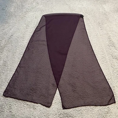 Bufanda transparente vintage de berenjena púrpura profundo 13 X 62 poliéster Foto 1 de 4