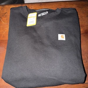 Felpa girocollo Carhartt Relaxed Fit nera pullover donna L TS6179-W nuova con etichetta - Foto 1 di 3