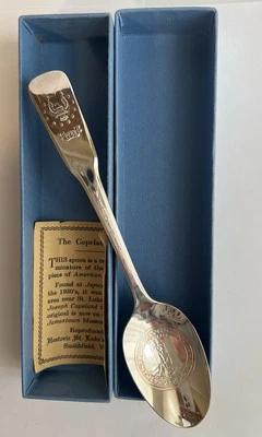 Sello estatal VA plateado reproducción bicentenario cuchara antigua Jamestown IS 1976 Foto 1 de 4