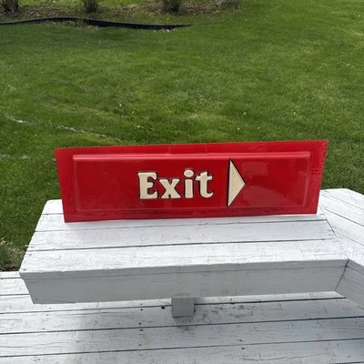 Cartel publicitario vintage de "salida" de McDonald's Drive Thru rojo y amarillo años 90 00 raro Foto 1 de 4