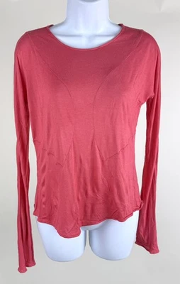 Women's Giorgio Armani Red Long Sleeve Crew Neck T-Shirt Top Size 46 - Image 1 of 4