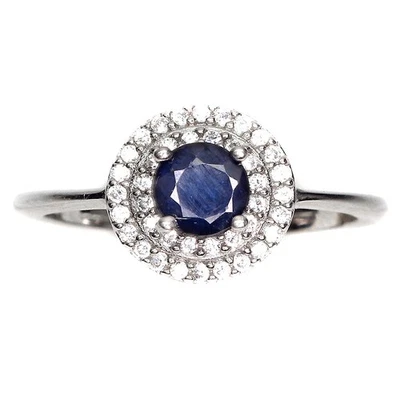 5mm Simulated Blue Sapphire Ring in 925 Sterling Silver Diffused Size 7 - Image 1 of 4
