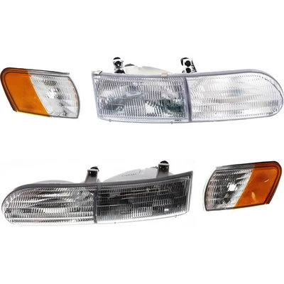 Headlight Kit For 1992-1995 Ford Taurus Driver and Passenger Side Clear Lens Foto 1 de 4