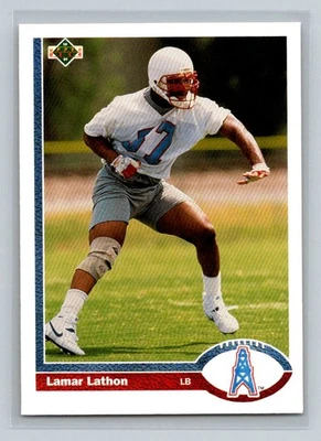 1991 Upper Deck #424 Lamar Lathon Houston Oilers Football Card - Image 1 of 2