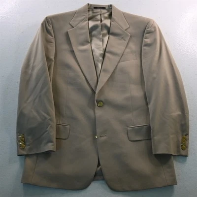 Chaqueta Blazer Abrigo Deportivo De Colección Hart Schaffner Marx 38R Caqui Dorado Botón Lana EE. UU. Foto 1 de 4