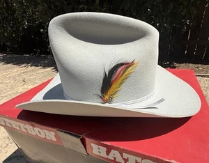 John B. Stetson 5X Sombrero de Vaquero Occidental Gris Niebla Castor Talla 7 3/8 Chisholm Con Caja - Imagen 1 de 16