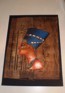 12 X 9 Hand Egyptian Painting on Papyrus with fact sheet - Bild 1 von 2