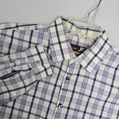 J Ferrar Mens Slim Fit Long Sleeve Button Down Shirt Plaid Stretch Cotton Large - Image 1 of 4