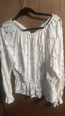 Blusa Top Marc New York Andrew Marc Para Mujer Manga Larga Capa Encaje Talla Grande Foto 1 de 3