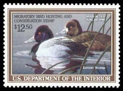 RW56 — 1989 Lesser scaup, XF-Superb 95, PSE Certificate - Image 1 of 2
