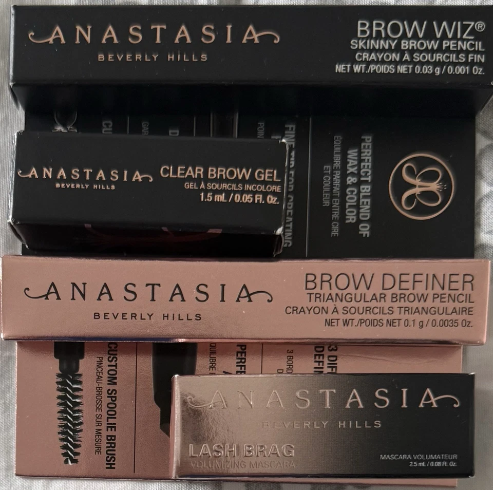4x Mini muestras de Anastasia Beverly Hills ~ lápiz definidor y aspirador de cejas, gel transparente para cejas Foto 1 de 1