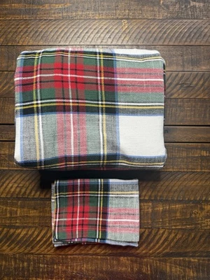 Funda nórdica Pottery Barn Stewart a cuadros blanca multi F/Q con farsa estándar usada leer Foto 1 de 4