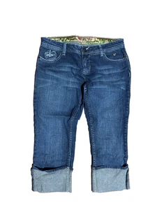 Vintage Apple Bottom Jeans Blue Capri Stretch Denim Y2K Picked Fresh Women 9/10 - Picture 1 of 9