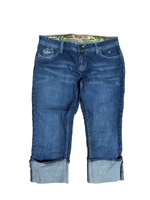 Jeans Vintage Apple Bottom Azul Capri Elastizados Denim Y2K Escogidos Frescos Mujeres 9/10 Foto 1 de 4