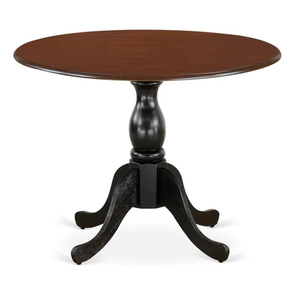 DST-MBK-TP - Mesa de cozinha - Tampo de mesa de mogno e acabamento de perna de pedestal preto - Imagem 1 de 3