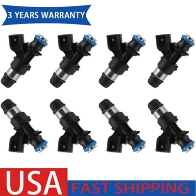 Juego de 8 inyectores de combustible FJ887 para BUICK RAINIER 5,3 L V8 2005 2006 2007 12580681 Foto 1 de 4