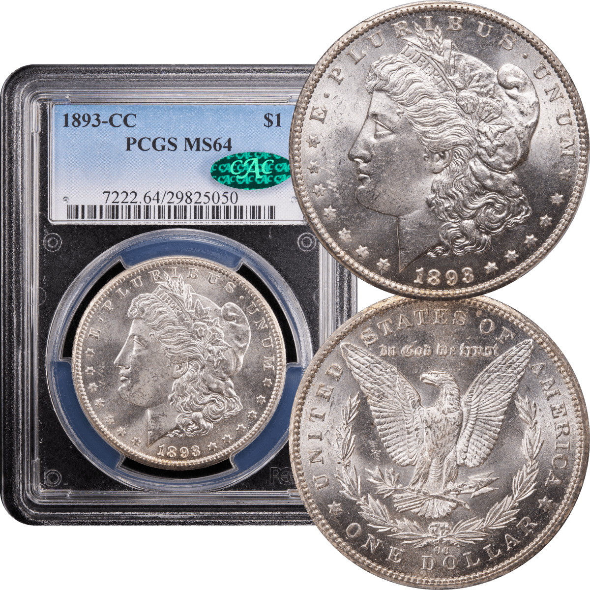 MS 64 Graded 1893 Year Morgan US Dollars (1878-1921) for