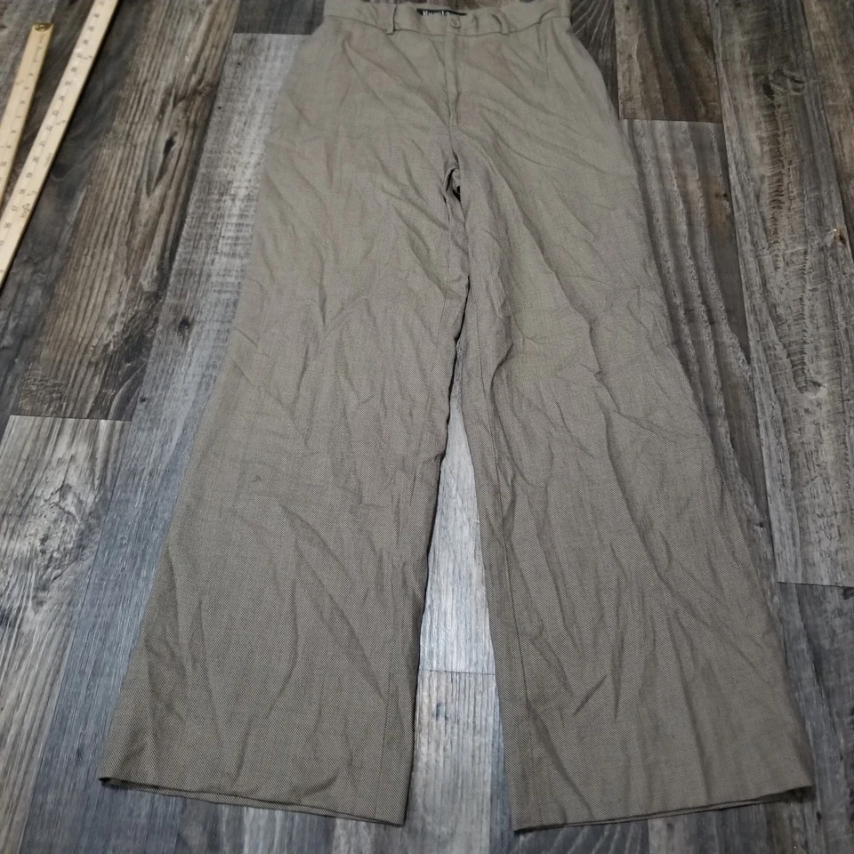 Pantalón Ralph Lauren Black Label Para Mujer Marrón Lana Pierna Ancha Talla 4 Foto 1 de 4