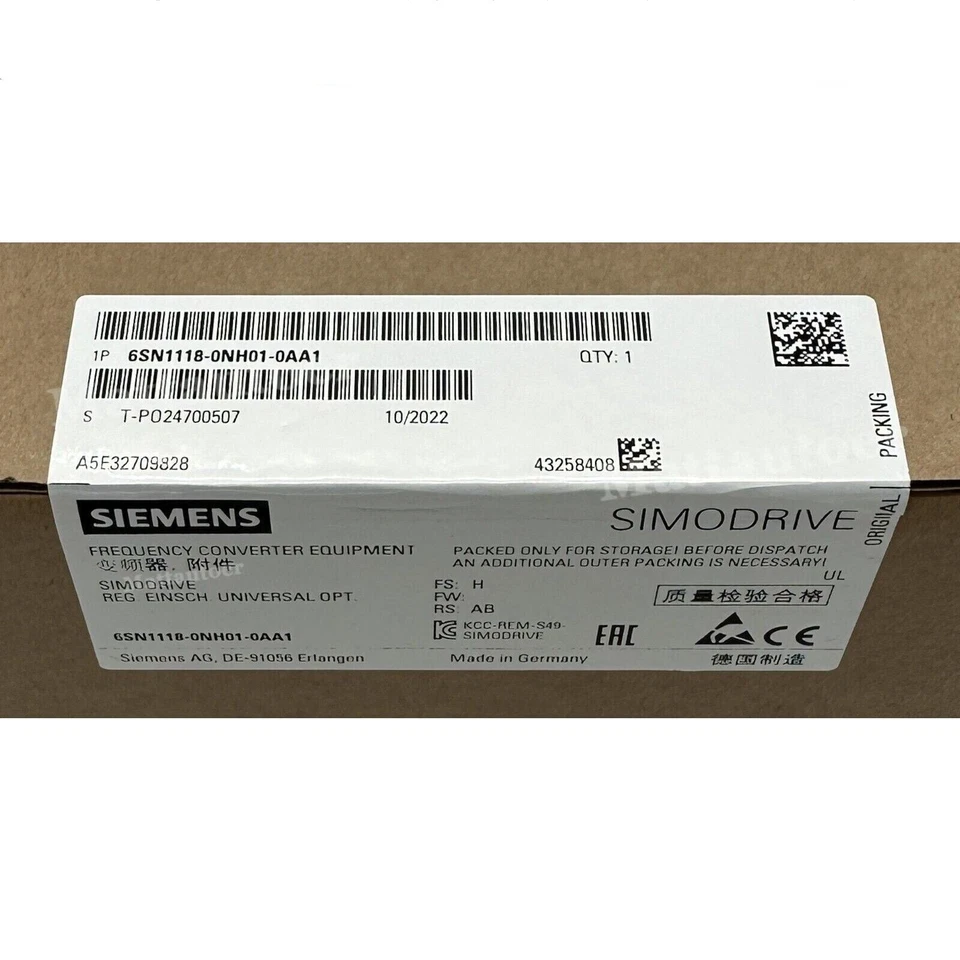6SN1118-0NH11-0AA1 New SIEMENS SIMODRIVE 611 Universal E HRS 6SN1 118-0NH11-0AA1 - Image 1 of 1