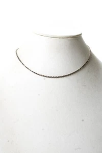 Hermes Unisex Sterling Silver 2.3mm Biker Chain Necklace 16" 5.3g - Picture 1 of 12