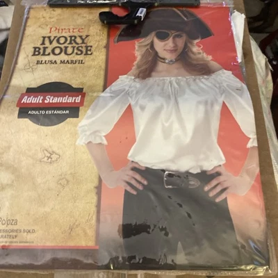 Blusa Disfraz Pirata Marfil Halloween Medieval Juegos con disfraces Vestir Adulto Estándar Foto 1 de 4