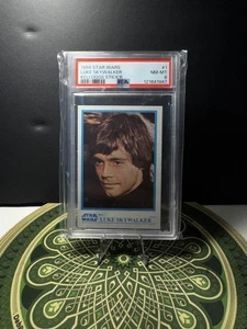 1984 Star Wars #1 LUKE SKYWALKER Kellogg's Stickr Trading Card PSA 8 MINT POP 17 - Picture 1 of 2