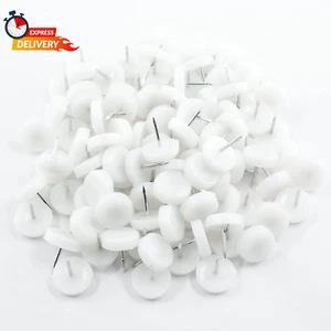100Pcs 18Mm Nail on Furniture Sliders, round Nylon Chair Feet Glides, Easy Movin - Picture 1 of 12